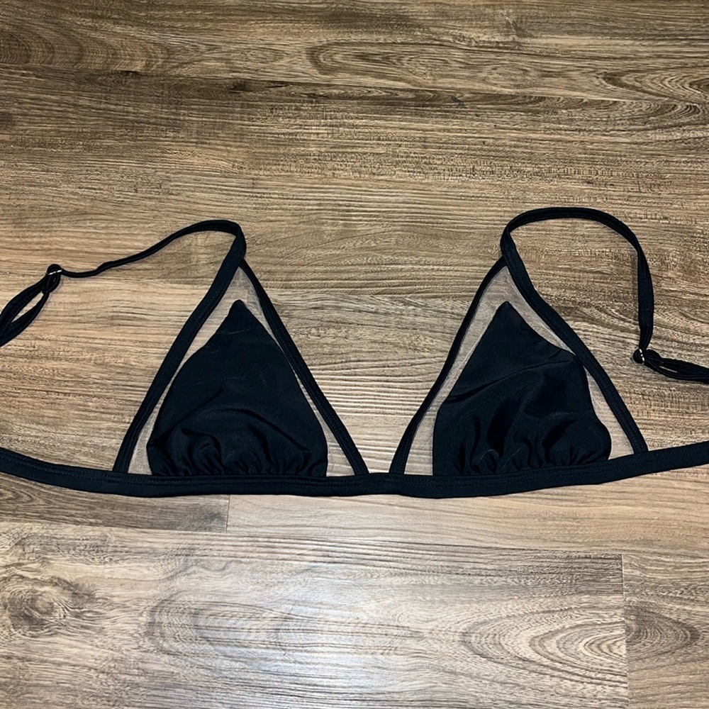 Sheer Outline Triangle Bikini Top